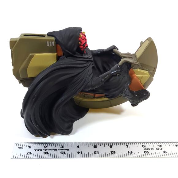 Star Wars Darth Maul on Sith Speeder 9" Vinyl Coin Bank w Stopper Plug 1999 - Picture 3 of 7